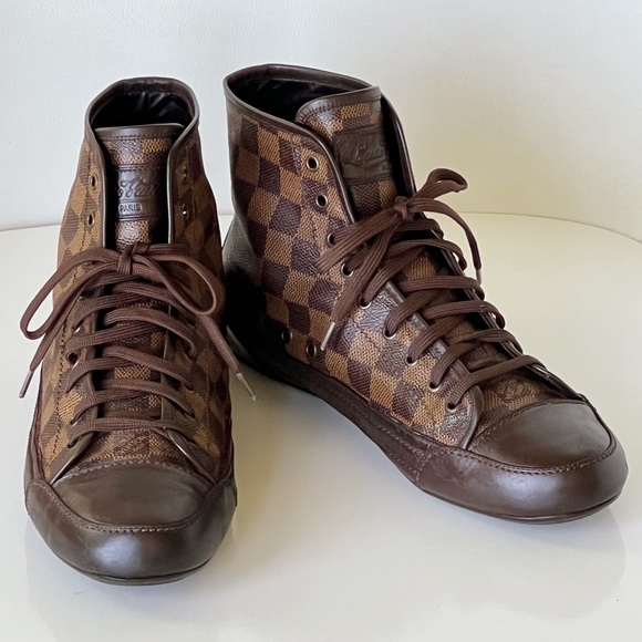 Louis Vuitton Shoes Louis Vuitton Elan Damier Signature Brown High
